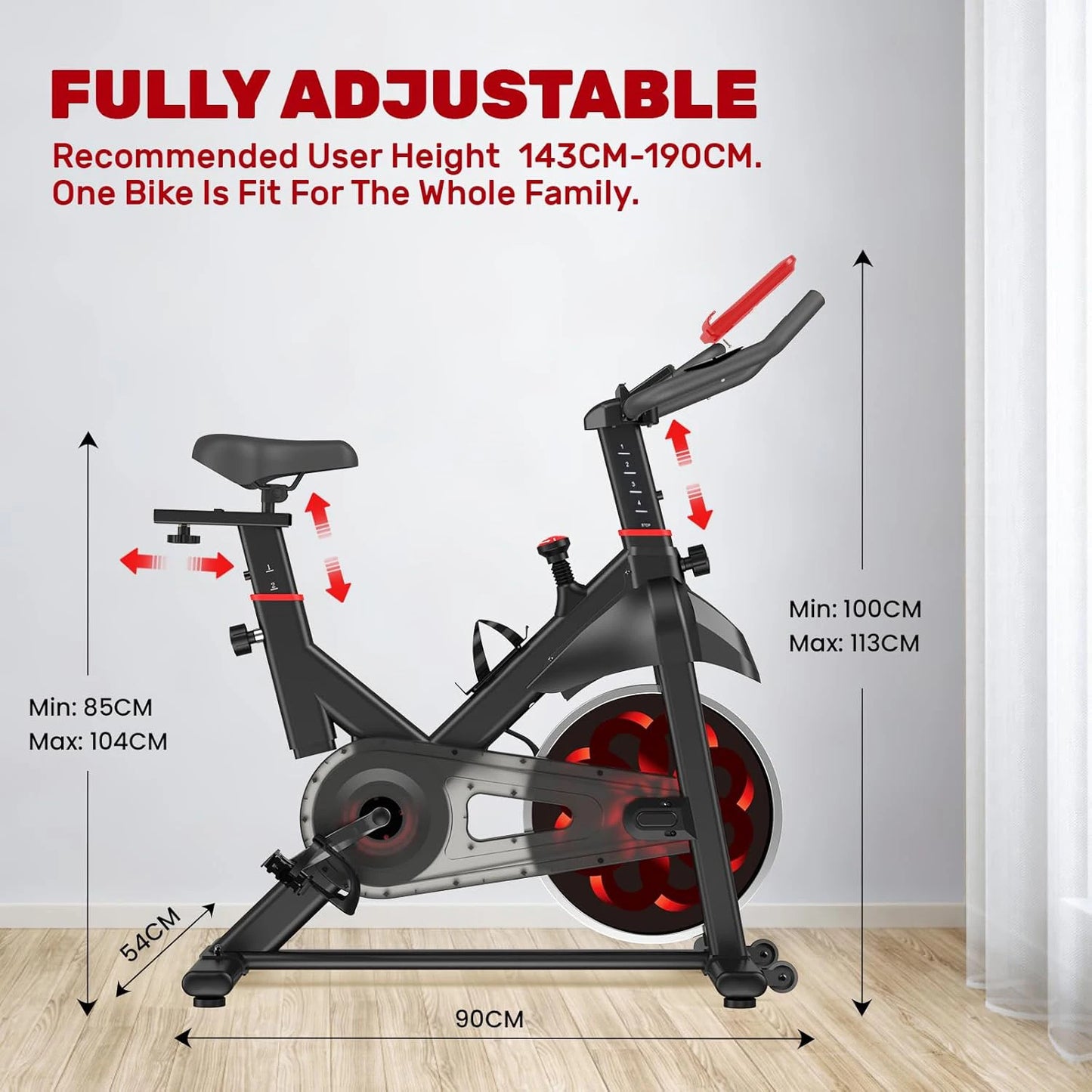 Indoor Spinning Bike – Quiet Magnetic Resistance with LCD Monitor & 6kg Flywheel, 330 lbs Capacity