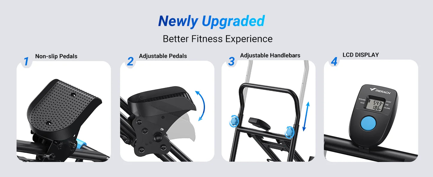 Vertical Stair Stepper Machine – Compact Folding Climber with Adjustable Handlebars for Full-Body Cardio and Strength Training