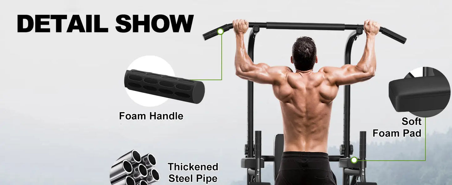 Power Tower Dip Station – Multi-Function Pull Up Bar, Push Up & Ab Workout Station for Home Strength Training