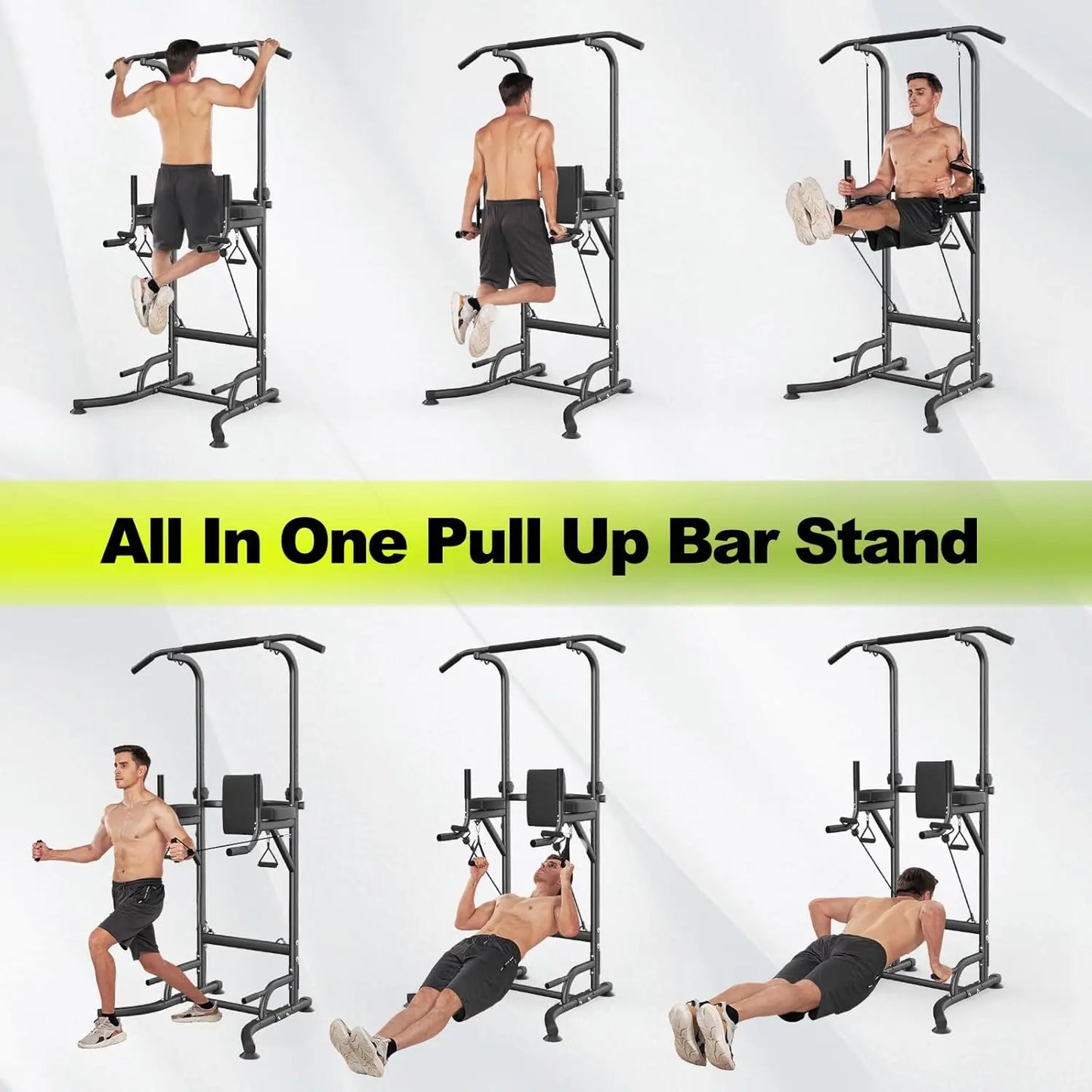 Power Tower Dip Station – Multi-Function Pull Up Bar, Push Up & Ab Workout Station for Home Strength Training