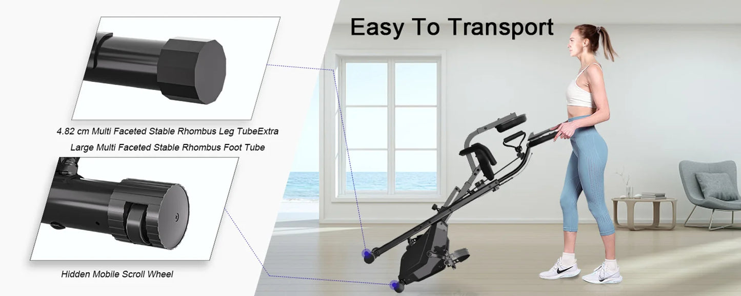 Foldable Exercise Bike – 8-Level Magnetic Resistance with Heart Rate Sensors & LCD Display
