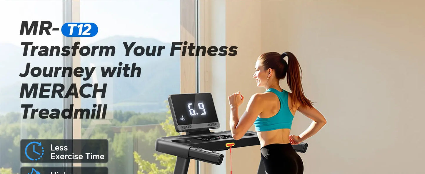 Foldable Treadmill with Incline – Quiet Double Deck Shock Absorption, Heart Rate Monitoring, 7.5MPH