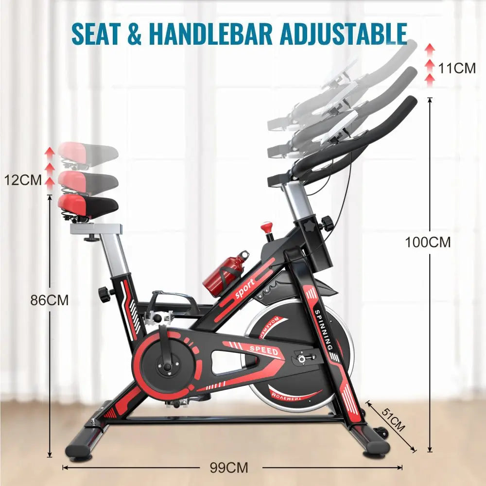 Stationary Exercise Bike – Adjustable Resistance Ergometer with LCD Display, Pulse Sensors, and 150kg Capacity
