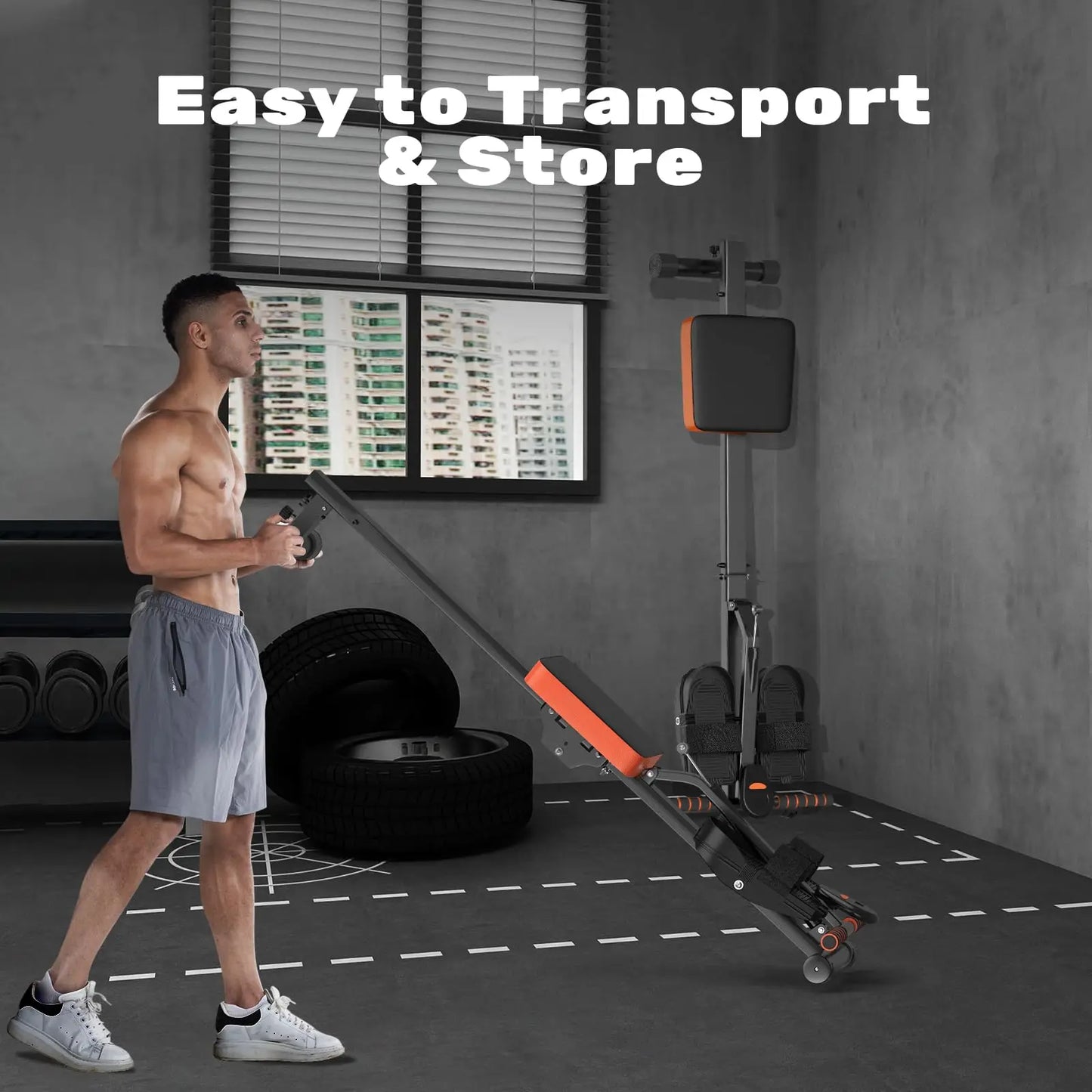 Foldable Rowing Machine for Home – 12-Level Hydraulic Resistance, Compact Full-Body Cardio Workout Rower