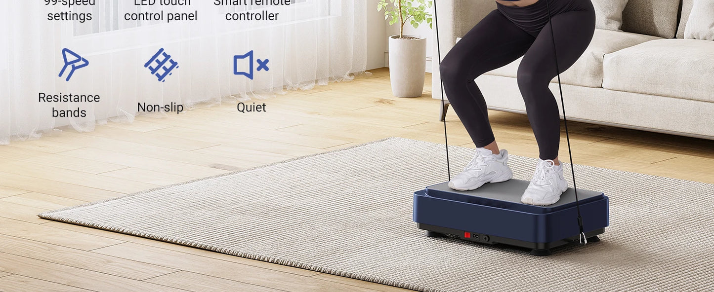 Vibration Plate Exercise Machine – Lymphatic Drainage, Pain Relief & Fat Burning Platform with Remote Control