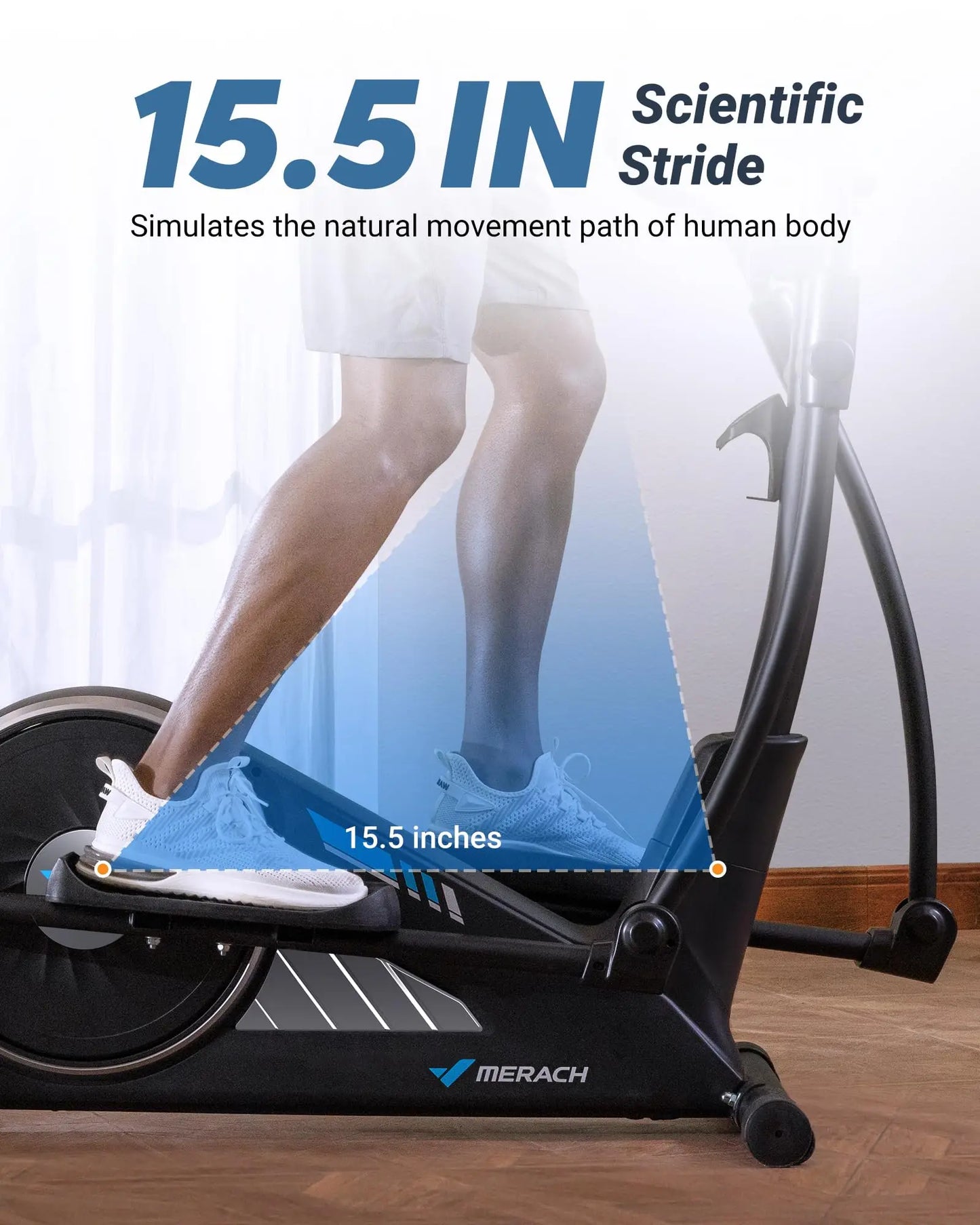Elliptical Machine – Hyper-Quiet Magnetic Drive with 16 Resistance Levels and App Integration for Home Workouts