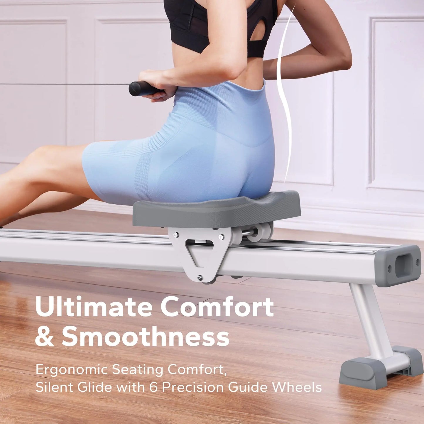 Magnetic Rowing Machine – 16-Level Quiet Resistance with Dual Slide Rail, App Integration, and 350lb Capacity