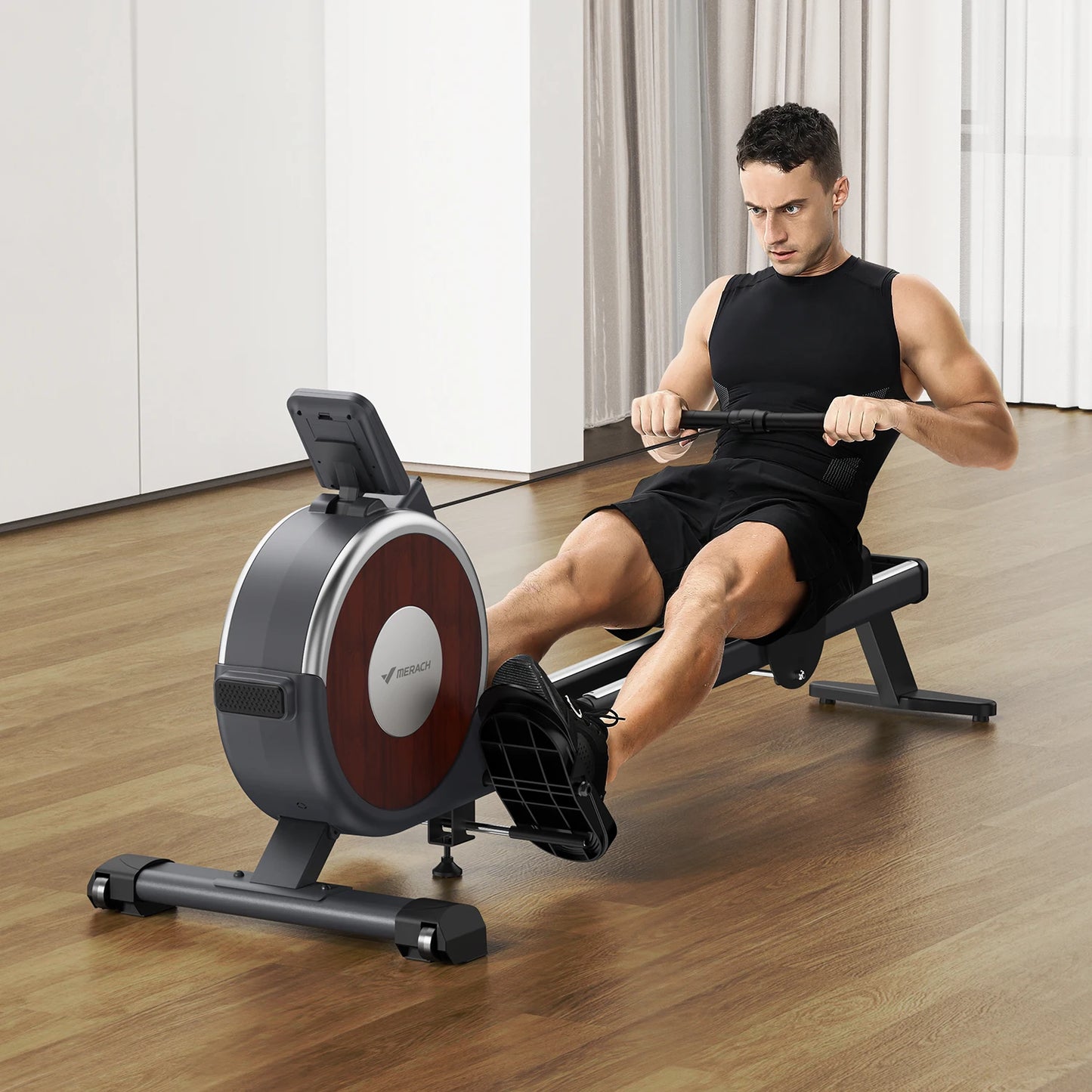 Magnetic Rowing Machine – 16-Level Quiet Resistance with Dual Slide Rail, App Integration, and 350lb Capacity