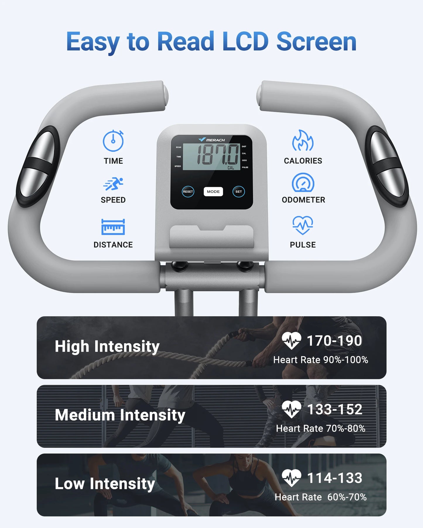 4-in-1 Foldable Exercise Bike – Upright & Recumbent Modes with 16 Resistance Levels, LCD Monitor, and Pulse Sensors