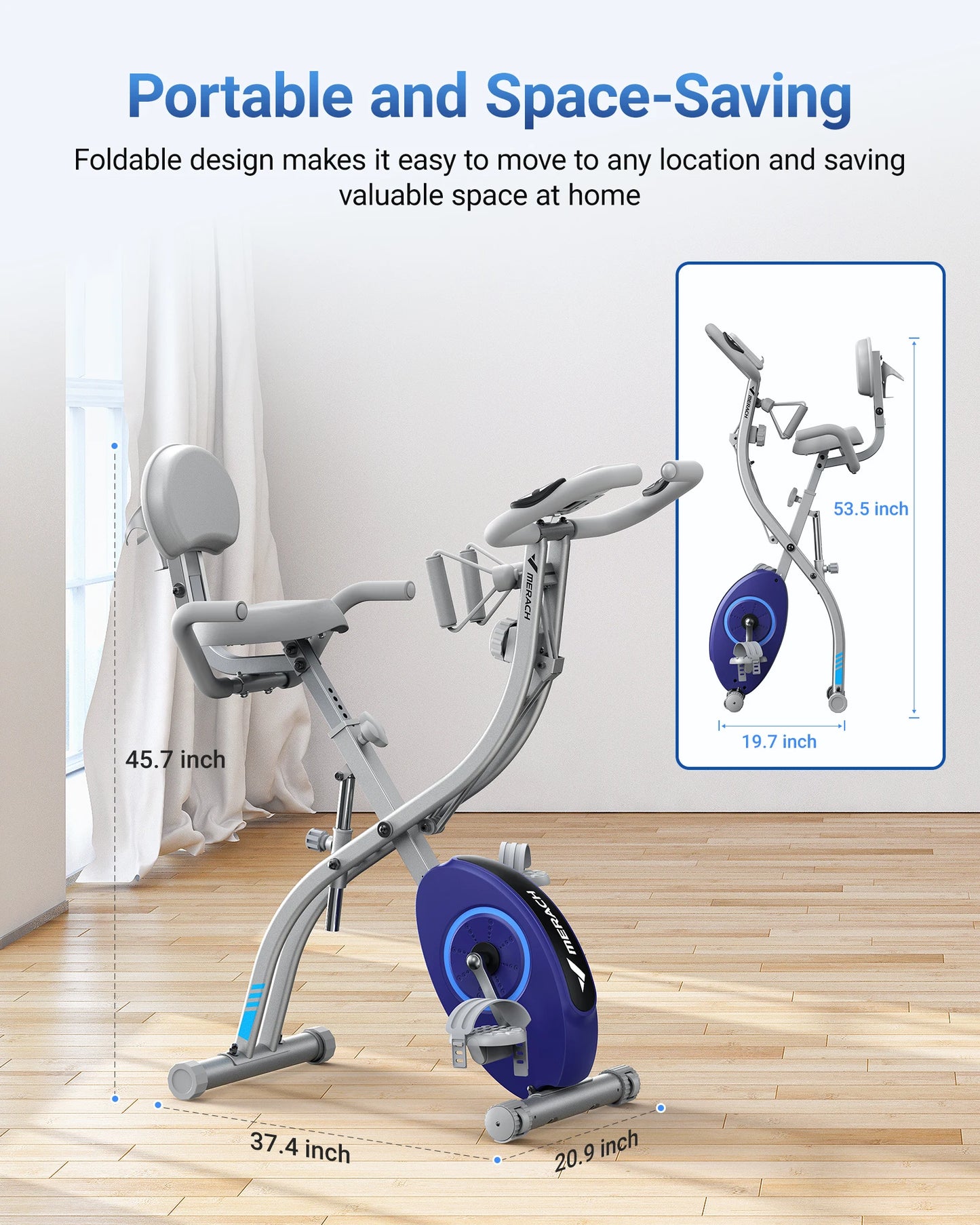 4-in-1 Foldable Exercise Bike – Upright & Recumbent Modes with 16 Resistance Levels, LCD Monitor, and Pulse Sensors