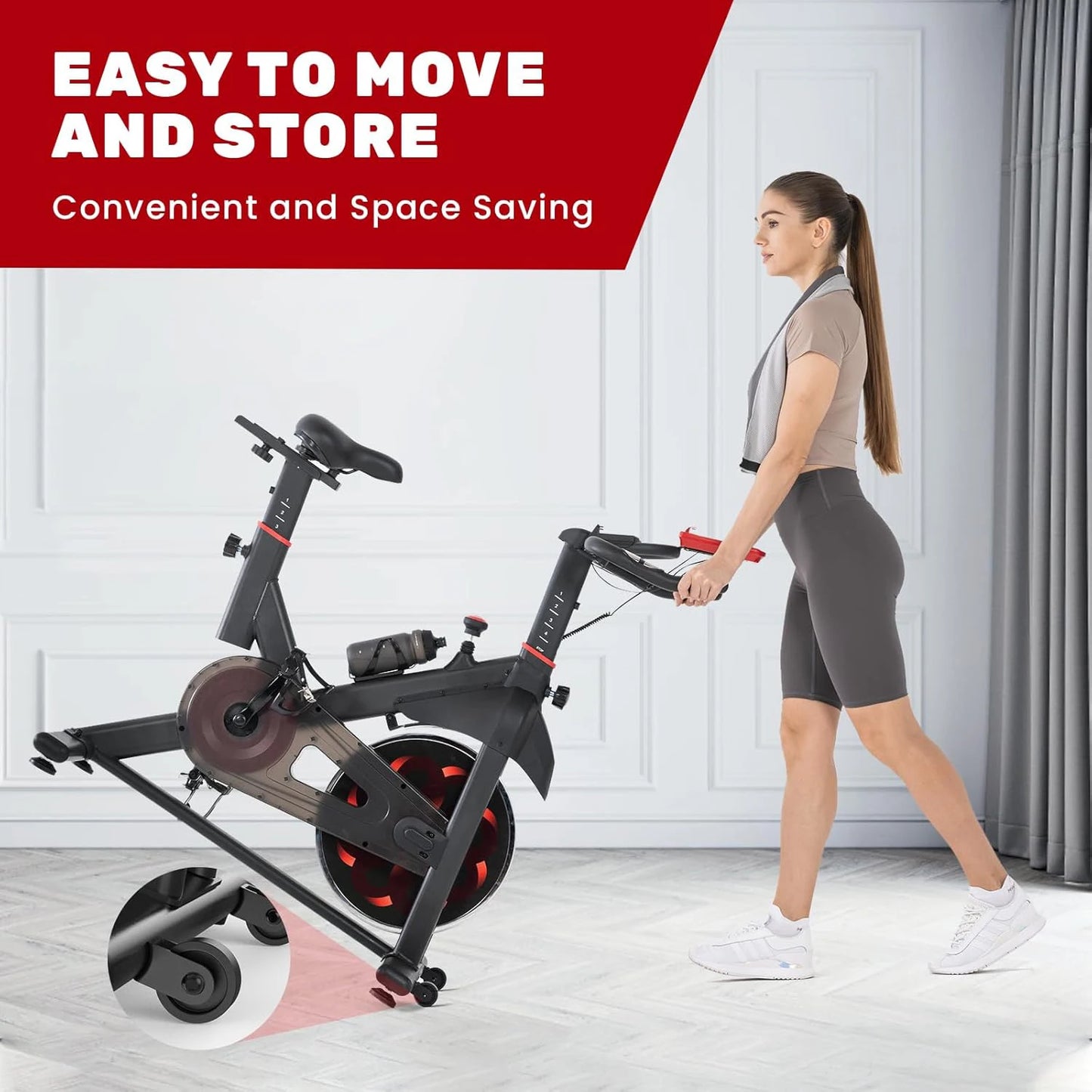 Indoor Spinning Bike – Quiet Magnetic Resistance with LCD Monitor & 6kg Flywheel, 330 lbs Capacity