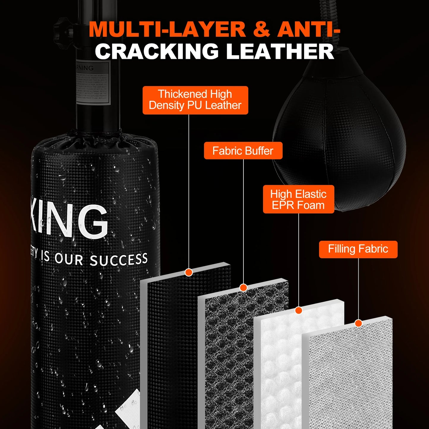 5-in-1 Punching Bag with Stand – Freestanding Boxing Trainer with Speed Balls, Reflex Bar, Target Pad, and Adjustable Height
