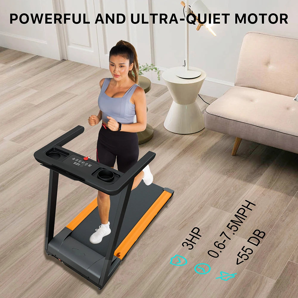 3.0HP Foldable Electric Treadmill with APP Monitoring, Remote Control & 7.5MPH Speed – 300 lbs Capacity