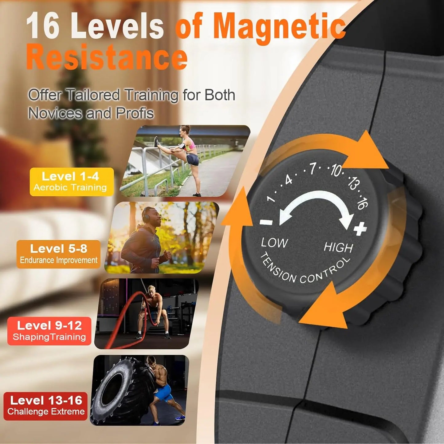 Magnetic Rowing Machine – Foldable RM3 Rower with 16 Resistance Levels, Bluetooth, and 150kg Capacity