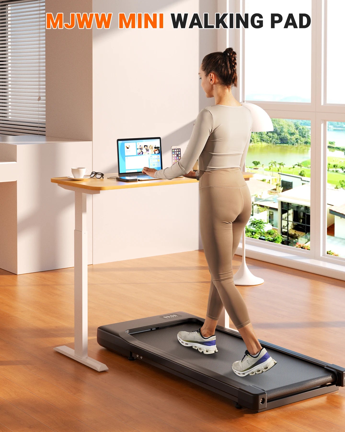 Walking Pad Treadmill – 2-in-1 Portable Under Desk Treadmill with Remote Control, LED Display, and Quiet 2.5HP Motor