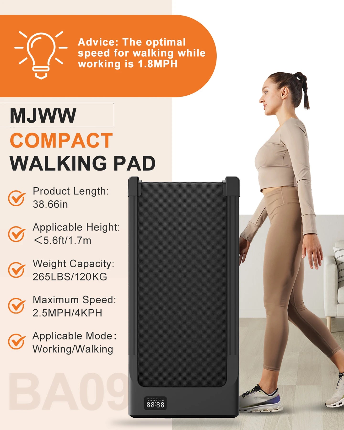 Walking Pad Treadmill – 2-in-1 Portable Under Desk Treadmill with Remote Control, LED Display, and Quiet 2.5HP Motor