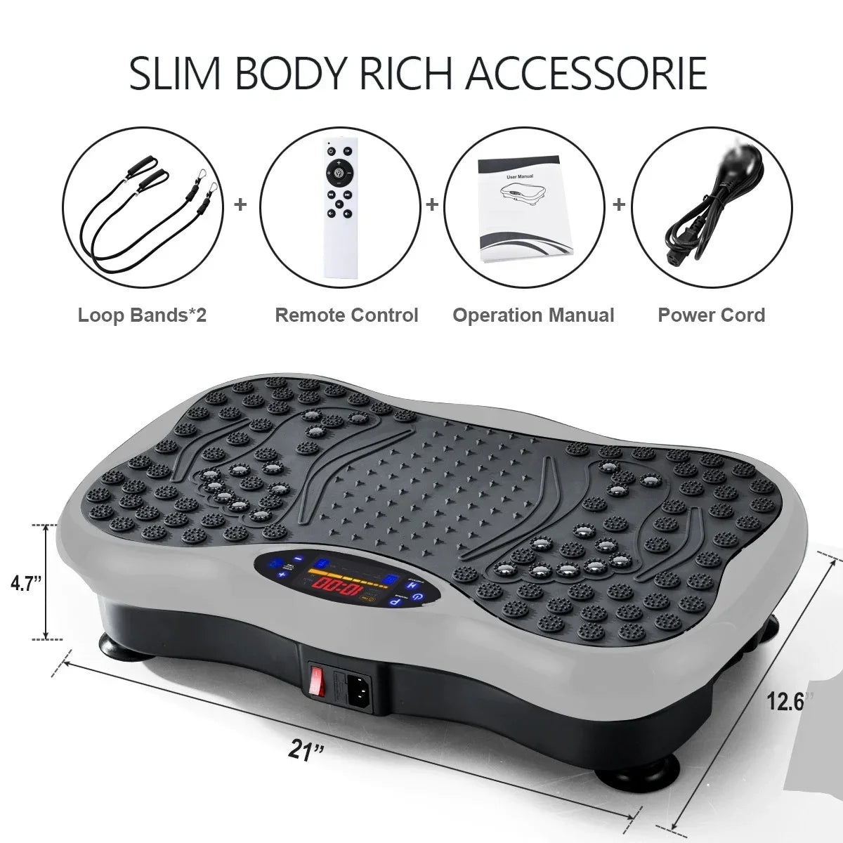 Vibration Plate Exercise Machine – Full Body Workout Platform for Weight Loss & Lymphatic Drainage, 400 lbs Capacity