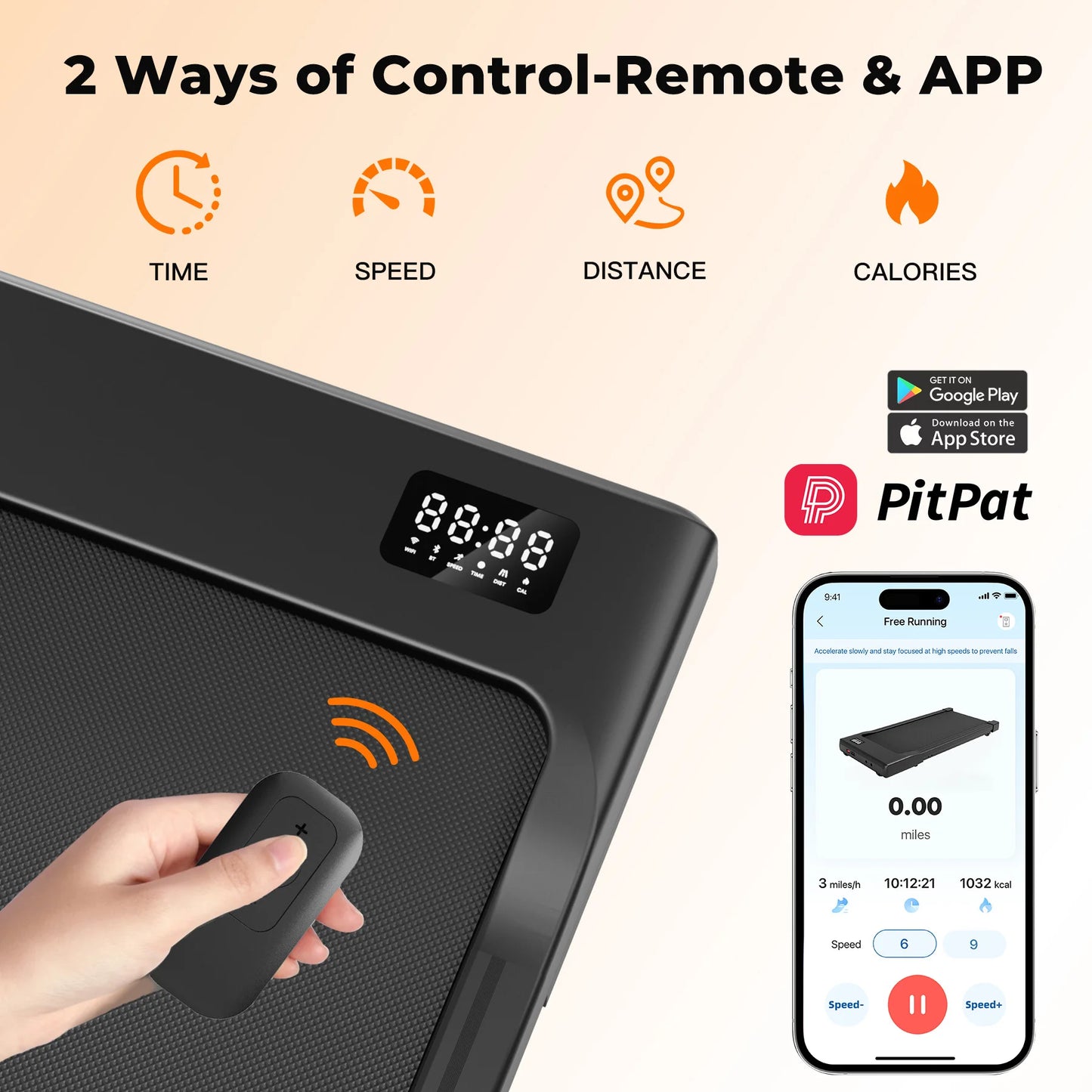 Walking Pad Treadmill – 2-in-1 Portable Under Desk Treadmill with Remote Control, LED Display, and Quiet 2.5HP Motor