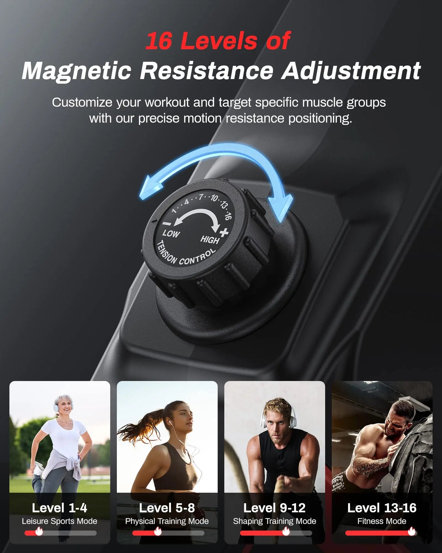 Magnetic Rowing Machine – UTRYUP R05/R10 with 16 Resistance Levels, Bluetooth App, and Quiet Foldable Design