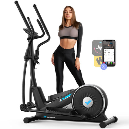 Elliptical Machine – Hyper-Quiet Magnetic Drive with 16 Resistance Levels and App Integration for Home Workouts