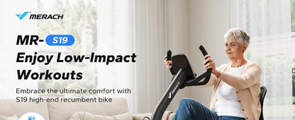 Recumbent Exercise Bike – Quiet Magnetic Stationary Bike with Heart Rate Handles, LCD Display, and App Integration (330lb Capacity)