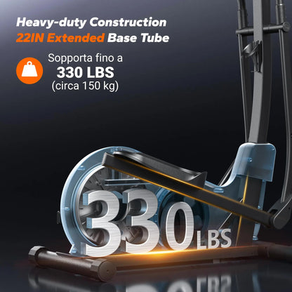 Elliptical Exercise Machine – 18.5" Stride, Quiet Magnetic Drive, 8 Resistance Levels