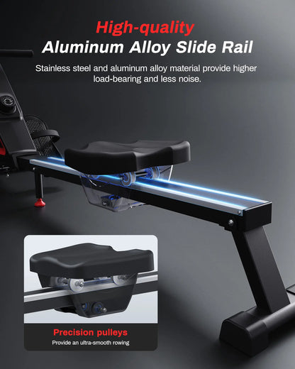 Magnetic Rowing Machine – UTRYUP R05/R10 with 16 Resistance Levels, Bluetooth App, and Quiet Foldable Design