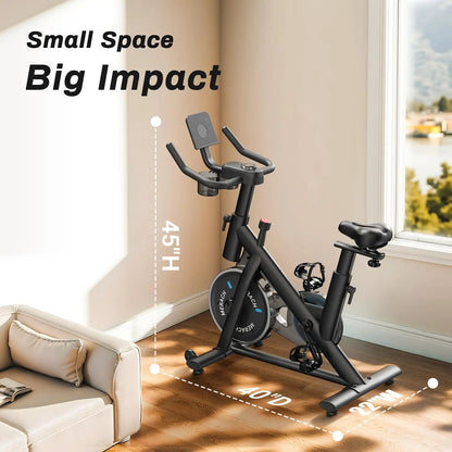 Stationary Exercise Bike – Quiet Indoor Cycling Bike with Brake Pad Resistance, App Connectivity, and 300lb Capacity