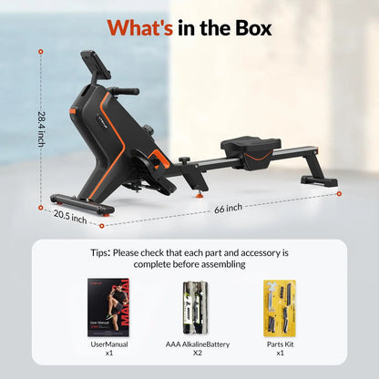 Magnetic Rowing Machine – UTRYUP R05/R10 with 16 Resistance Levels, Bluetooth App, and Quiet Foldable Design
