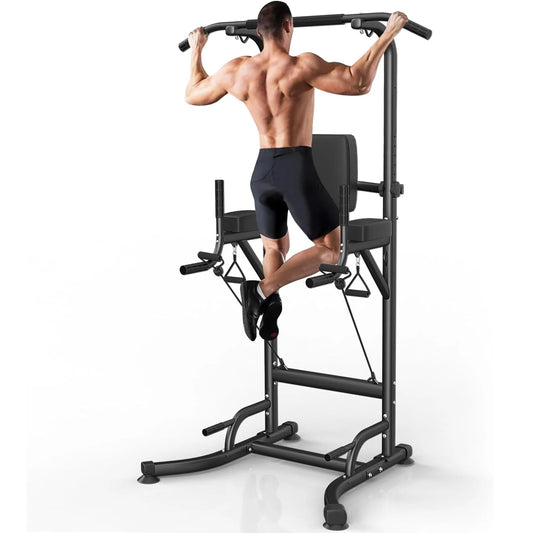 Power Tower Dip Station – Multi-Function Pull Up Bar, Push Up & Ab Workout Station for Home Strength Training