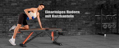 Adjustable Workout Weight Bench – Full Body Exercise Bench with Resistance Bands for Home Gym Strength Training