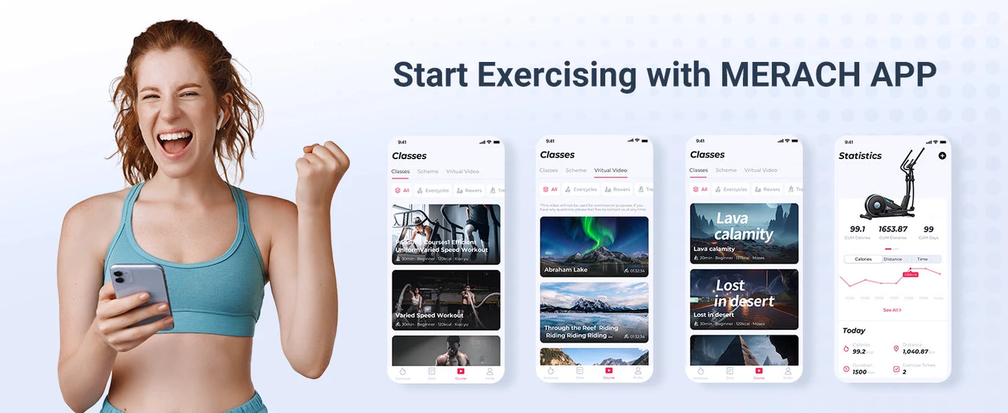 Elliptical Machine – Hyper-Quiet Magnetic Drive with 16 Resistance Levels and App Integration for Home Workouts