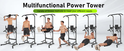 Power Tower Dip Station – Multi-Function Pull Up Bar, Push Up & Ab Workout Station for Home Strength Training