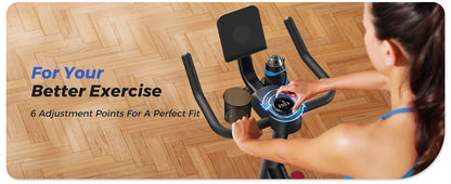 Stationary Exercise Bike – Quiet Indoor Cycling Bike with Brake Pad Resistance, App Connectivity, and 300lb Capacity