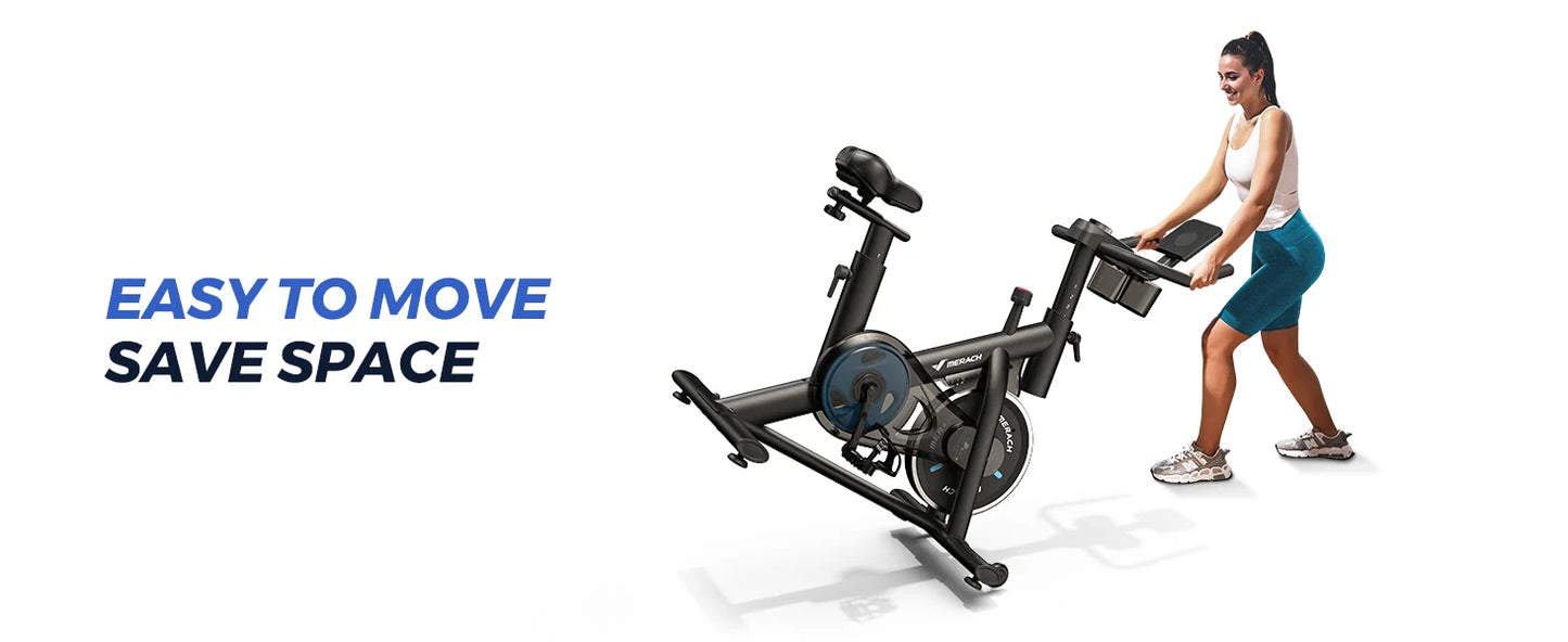 Stationary Exercise Bike – Quiet Indoor Cycling Bike with Brake Pad Resistance, App Connectivity, and 300lb Capacity