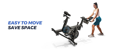 Stationary Exercise Bike – Quiet Indoor Cycling Bike with Brake Pad Resistance, App Connectivity, and 300lb Capacity