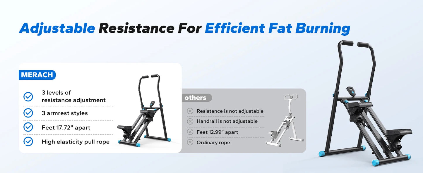 Stair Stepper Machine – Compact Folding Vertical Climber with Extended Step Range, Adjustable Resistance, and LCD Display