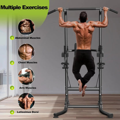 Power Tower Dip Station – Multi-Function Pull Up Bar, Push Up & Ab Workout Station for Home Strength Training