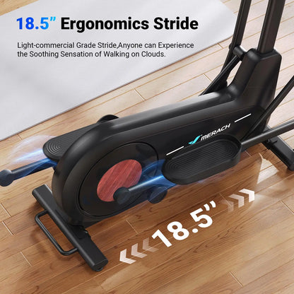 Elliptical Exercise Machine – 18.5" Stride, Quiet Magnetic Drive, 8 Resistance Levels