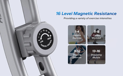4-in-1 Foldable Exercise Bike – Upright & Recumbent Modes with 16 Resistance Levels, LCD Monitor, and Pulse Sensors