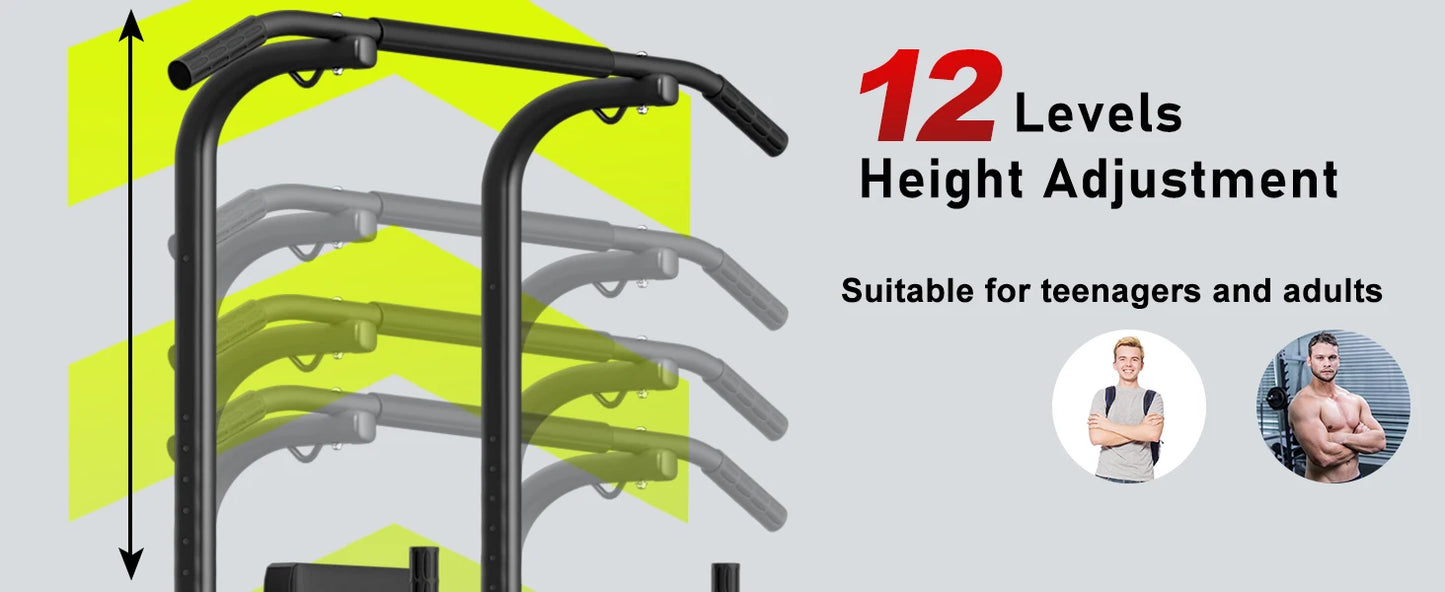 Power Tower Dip Station – Multi-Function Pull Up Bar, Push Up & Ab Workout Station for Home Strength Training