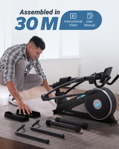 Elliptical Machine – Hyper-Quiet Magnetic Drive with 16 Resistance Levels and App Integration for Home Workouts