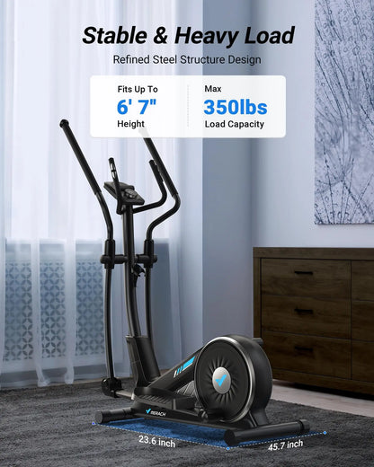 Elliptical Machine – Hyper-Quiet Magnetic Drive with 16 Resistance Levels and App Integration for Home Workouts