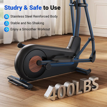 Elliptical Exercise Machine – 18.5" Stride, Quiet Magnetic Drive, 8 Resistance Levels