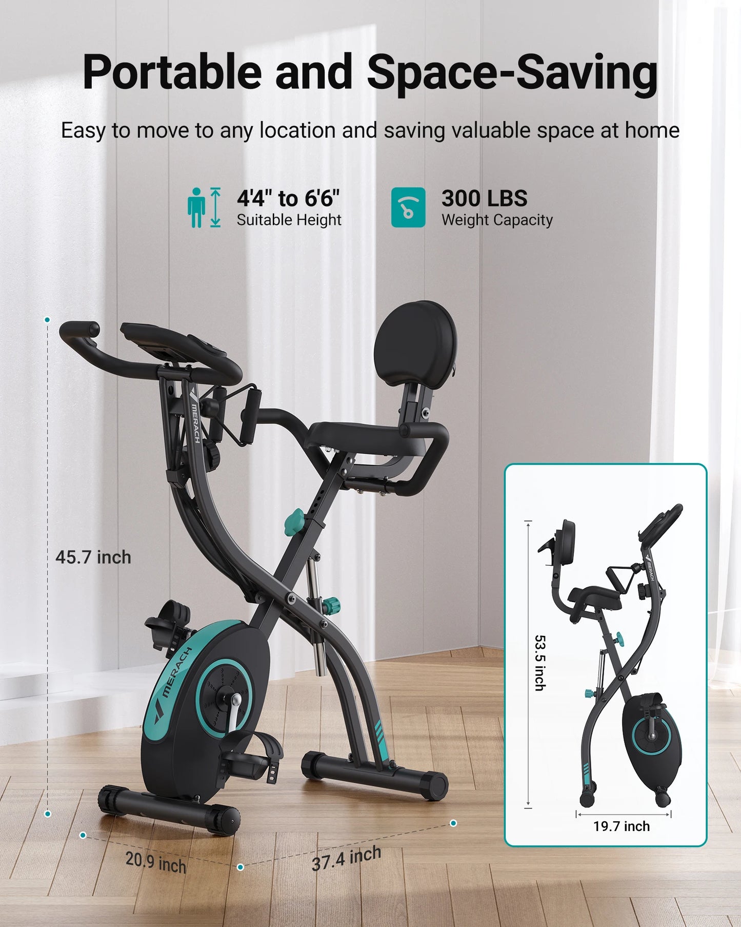 4-in-1 Foldable Exercise Bike – Upright & Recumbent Modes with 16 Resistance Levels, LCD Monitor, and Pulse Sensors