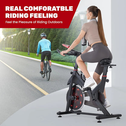 Indoor Spinning Bike – Quiet Magnetic Resistance with LCD Monitor & 6kg Flywheel, 330 lbs Capacity