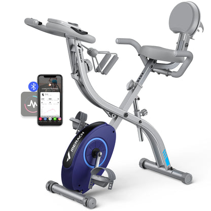 4-in-1 Foldable Exercise Bike – Upright & Recumbent Modes with 16 Resistance Levels, LCD Monitor, and Pulse Sensors