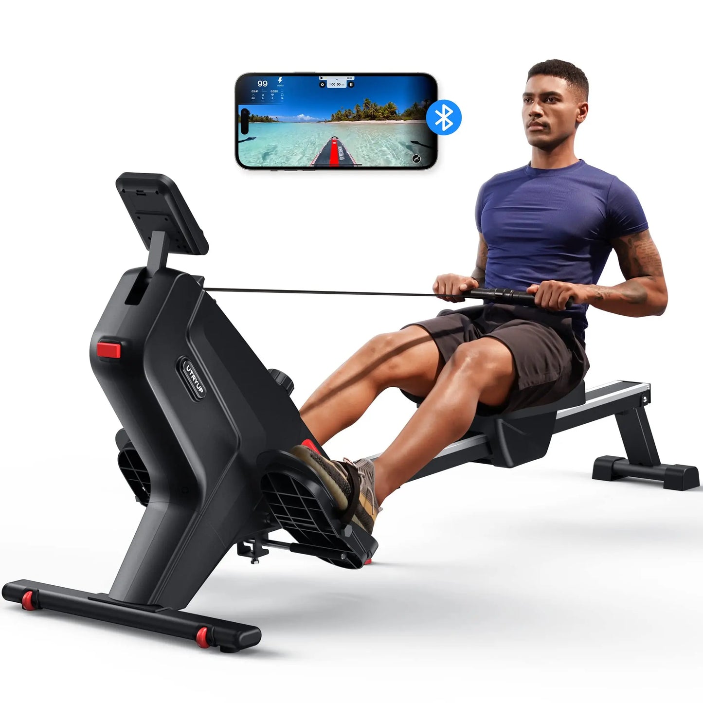 Magnetic Rowing Machine – UTRYUP R05/R10 with 16 Resistance Levels, Bluetooth App, and Quiet Foldable Design