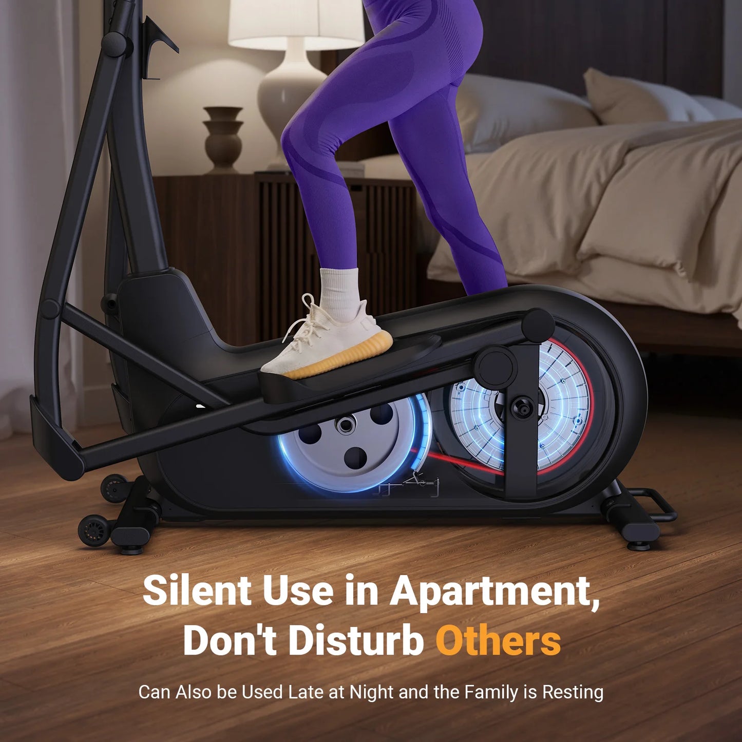 Elliptical Exercise Machine – 18.5" Stride, Quiet Magnetic Drive, 8 Resistance Levels