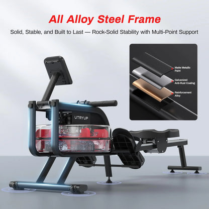 Magnetic Rowing Machine – UTRYUP R05/R10 with 16 Resistance Levels, Bluetooth App, and Quiet Foldable Design